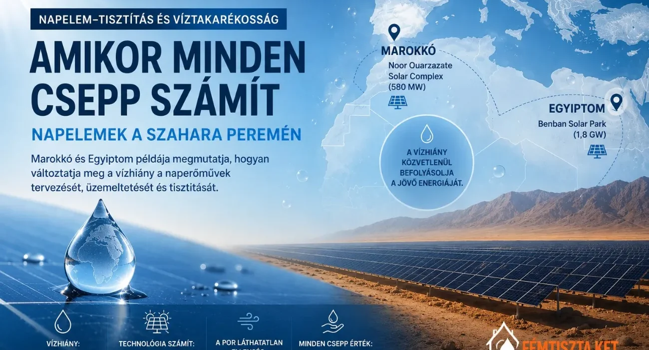 Napelemek a Szahara peremén: amikor minden csepp számít